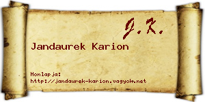 Jandaurek Karion névjegykártya